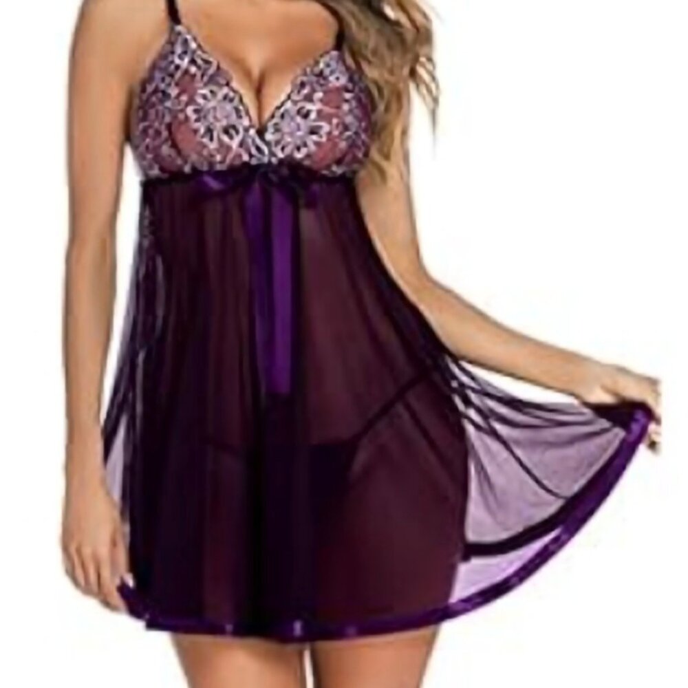 Avidlove Purple Lace Chemise size Medium- Brand New with tags